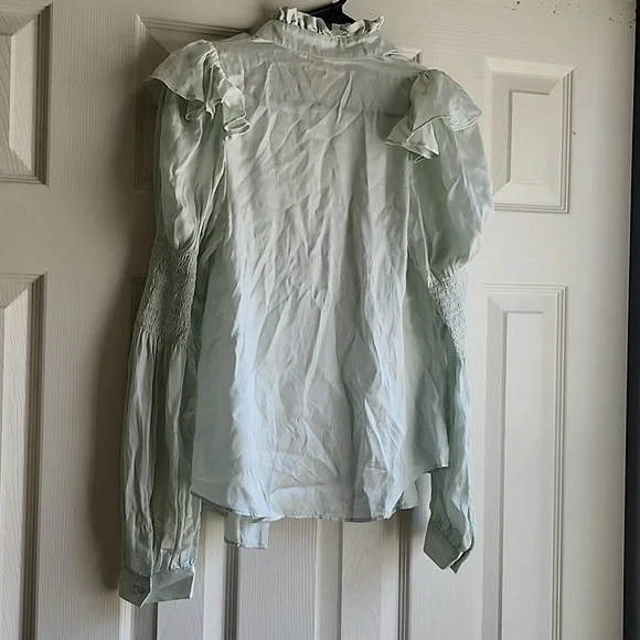 Silk Teardrop Tuxedo Blouse - Picture 3 of 3